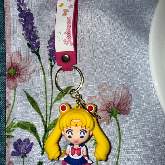 Sailor Moon Keychain with Pink Strap - Picture 1 of 1